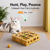 Wooden Cat Maze Toy with Rolling Balls