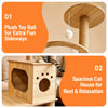 Large Cat Tree with Scratching Posts and Enclosed Cat House
