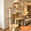 Large Cat Tree with Scratching Posts and Enclosed Cat House