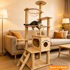 Large Cat Tree with Scratching Posts and Enclosed Cat House