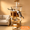 Large Cat Tree with Scratching Posts and Enclosed Cat House