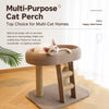 Compact Cat Tree with Sisal Scratching Post, Ladder, and Cat Bed
