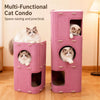 4-Tier Cat Tree with Enclosed Hideaway and Scratching Board
