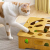 Wooden Cat Maze Toy with Rolling Balls