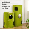 Multi-Level Felt Cat Tree with Scratcher & Enclosed Hideaway