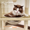 Compact Cat Tree with Space Capsule Hideaway and Elevated Perch