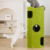 Multi-Level Felt Cat Tree with Scratcher & Enclosed Hideaway