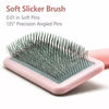 Pet Slicker Brush for Grooming, Fluffing & Dematting