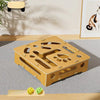 Wooden Cat Maze Toy with Rolling Balls
