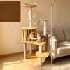 Large Cat Tree with Scratching Posts and Enclosed Cat House