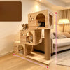 Large Cat Tree with Scratching Posts and Enclosed Cat House