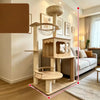 Large Cat Tree with Scratching Posts and Enclosed Cat House