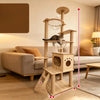 Large Cat Tree with Scratching Posts and Enclosed Cat House