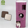 4-Tier Cat Tree with Enclosed Hideaway and Scratching Board