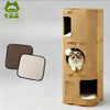 4-Tier Cat Tree with Enclosed Hideaway and Scratching Board