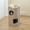 Multi-Level Felt Cat Tree with Scratcher & Enclosed Hideaway