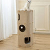 Multi-Level Felt Cat Tree with Scratcher & Enclosed Hideaway