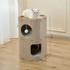 Multi-Level Felt Cat Tree with Scratcher & Enclosed Hideaway