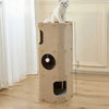 Multi-Level Felt Cat Tree with Scratcher & Enclosed Hideaway